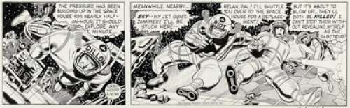 Jack Kirby and Wally Wood Sky Masters of the Space Force Daily Comic Strip Original Art dated 2-4-59 (George Matthew Adams Service, 1959). | Heritage