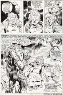 Mike Ploog and Frank Chiaramonte Man-Thing #9 Story Page 3 Original Art (Marvel, 1974).