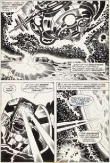 Jack Kirby and Joe Sinnott The Silver Surfer Graphic Novel Story Page 95 Galactus Original Art (Marvel/Simon and Schuster, 1978).