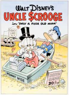 Patrick Block Four Color #386 Uncle Scrooge Cover Re-Creation Original Art (undated).