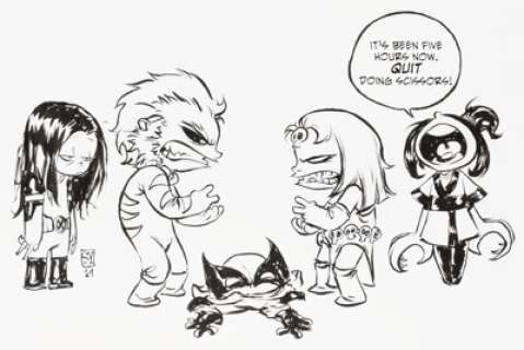 Skottie Young Wolverines #1 Variant Cover Original Art (Marvel, 2015).