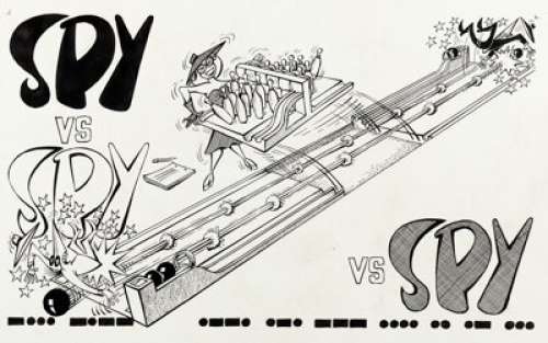 Antonio Prohías MAD #97 "Spy vs Spy vs Spy" Complete 1-Page Story Original Art (EC, 1965). (Total: 2 Original Art)