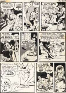 Will Eisner and Al Wenzel The Spirit Section "Heat" Story Page 3 Original Art dated 8-17-52 (Des Moines Register and Tribune Syndicate, 1952). | Heritage