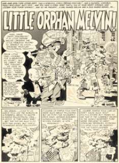 Wally Wood MAD #9 "Little Orphan Melvin" Complete 8-Page Story Original Art (EC, 1954). (Total: 8 Original Art) | Heritage