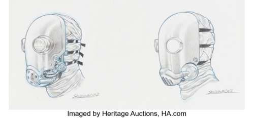 Sergio Sandoval Hellboy Karl Ruprecht Kroenen Mask Final Design Original Art (2004). (Total: 2 Original Art)