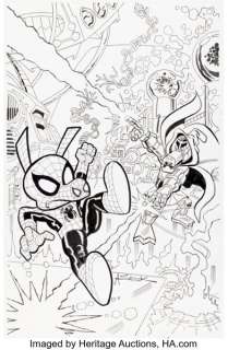Alex Saviuk Spider-Ham #5 (25) Variant Cover Original Art (Marvel, 2020).