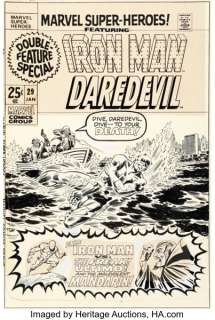 Marie Severin and John Romita Sr. Marvel Super-Heroes #29 Daredevil Cover Original Art (Marvel, 1971).