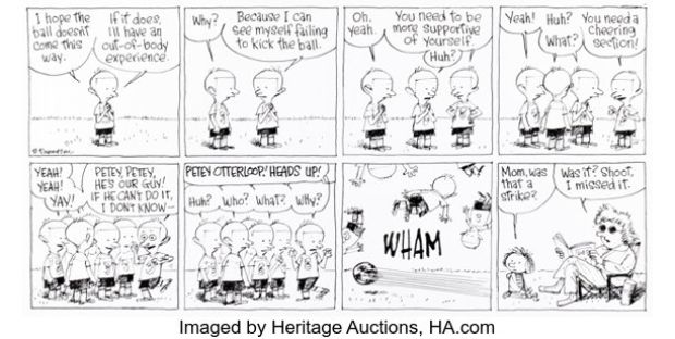 Richard Thompson Cul de Sac Sunday Comic Strip Original Art dated 4-6-08 (Universal Press Syndicate, 2008). | Heritage