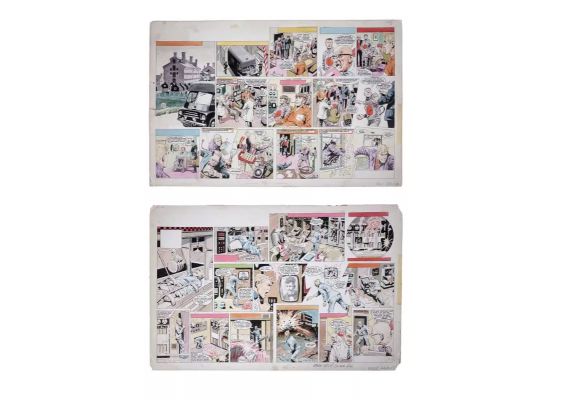 Two original painted artboards from the story strip Guinea Pig | misc / divers