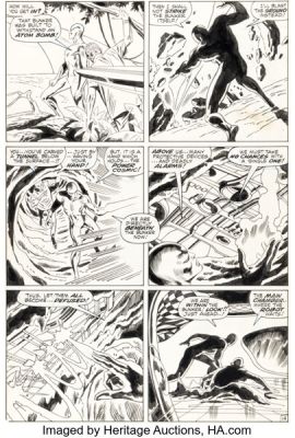John Buscema and Dan Adkins The Silver Surfer #13 Story Page 14 Original Art (Marvel, 1970). | Heritage