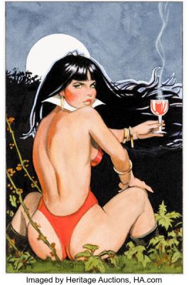 Jim Silke Vampirella: Silver Anniversary Collection #2 Cover Painting Original Art (Harris, 1997).