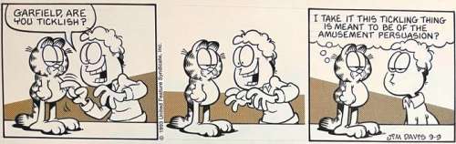 Jim Davis - 38 X 13 Cm. | Garfield - Jim Davis - Original Garfield Strip - Exemplaire unique - (1993) | Catawiki