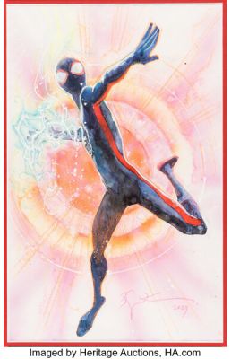 Bill Sienkiewicz Spider-Man: Across the Spider-Verse Miles Morales Painting Original Art (2023). | Heritage