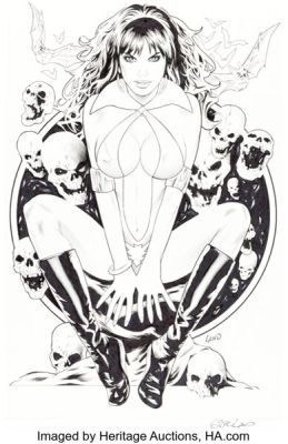 Greg Land Vampirella Halloween Horror Variant Cover Original Art (Dynamite, 2025).