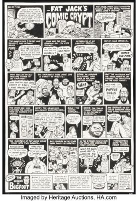 Joe Matt Snarf #15 "...Fat Jack’s Comic Crypt" Peepshow Complete 1-Page Story Original Art (Kitchen Sink Press, 1990). | Heritage
