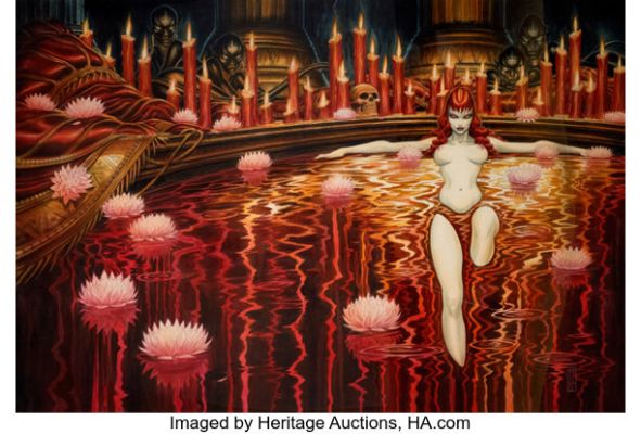 Olivier Ledroit Requiem, Chevalier Vampire - Bain de Sang #10 Cover Original Art - Republish (Glénat, 2022). | Heritage