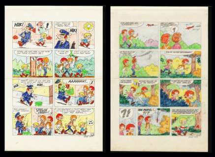 Endry | Endry - 2x Planche originale - Dauphin - (années 1960) | Catawiki