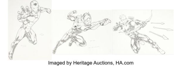 Carlos Gómez - Marvel Style Guide Ant-Man, Iron Man, and Hawkeye Illustrations Original Art Group of 3 (undated). (Total: 3 Original Art)