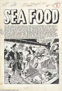 Reed Crandall - Piracy #2 "Sea Food" Splash Page Original Art (EC, 1954). Reed Crandall’s detailed pen - | Heritage