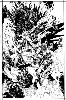 Tony Harris - Justice League #75 Historic ‘Death of the Jla‘ Drawn Huge - Last Issue Cover!