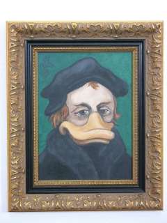 Prof. Volker Schönwart | Donald Duck - After Lucas Cranach: Dr. Martin Luther - framed - (2023) | Catawiki