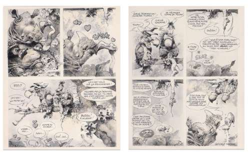 Hausman | Gag complet en 2 planches Ã  l’encre de Chine et… | Millon
