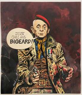 Solé, Jean - Original colour drawing - Couverture du journal Pilote Mensuel 12 - Just call me Bigeard - 1975 | Catawiki