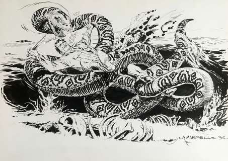 Carlo Raffaele Marcello - Original illustration for Tex. 1996. Cm. 35x25. Ink. Signed. Mint