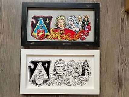 Karel Biddeloo - 2 Published artwork - De Rode Ridder - tafereel op canvas