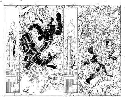 John Romita Jr. - Pencils By John Romita, Jr., Inks By Klaus Janson | WORLD WAR HULK Issue # 1 - page # 39-40 (Splash) | The Artist’s Choice
