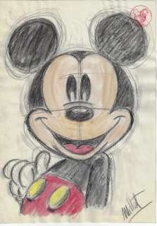 Millet - 1 Watercolour - Mickey Mouse - Vintage Style | Catawiki