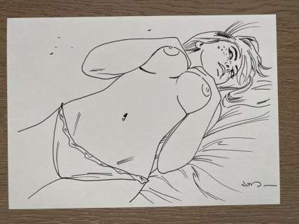 Jim - 1 Original drawing - Une nuit à Rome - Dessin original sexy Marie - 2017 | Catawiki