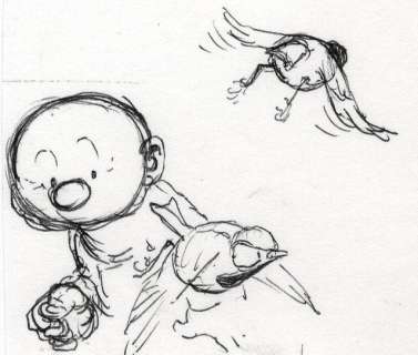 Dulieu, Jean - 1 Original drawing - Paulus de Boskabouter - Paulus en vogel (1979) | Catawiki