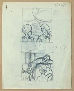 Cuvelier, Paul - 2 Original preliminary drawing - Corentin - Le Poignard magique - 1963 | Catawiki