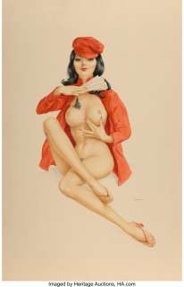 Alberto Vargas (Peruvian/American, 1896-1982) A Fan, Playboy, June 1973 Watercolor on board 30 x 20 inches - | Heritage