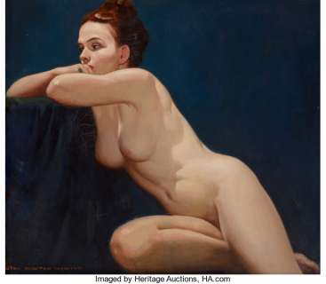 John Newton Howitt (American, 1885-1958) Nude Oil on canvas 25 x 30 inches (63.5 x 76.2 cm) Signed lower left - | Heritage