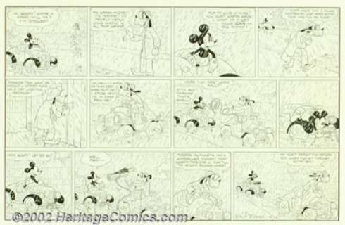 Floyd Gottfredson - Original Comic Strip Art for Mickey Mouse Sunday 3-21-1937 (Walt Disney Studios, 1937). Without - | Heritage