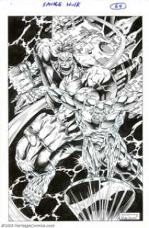 Shawn McManus and Bob Smith - Original Art for Savage Hulk #1 (Marvel, 1999). A highly-charged pin-up - | Heritage