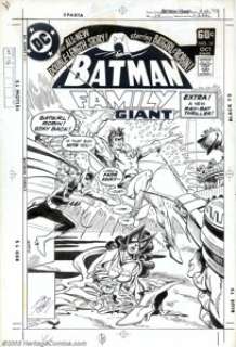 Jim Aparo - Original Cover Art for Batman Family #14 (DC, 1977). Robin and Batgirl rush to Batwoman‘s aid -- but is -