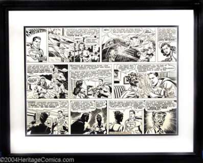 Wayne Boring - Original Comic Strip Art for Superman Sunday dated 9-17-50 (McClure, 1950). This gorgeous Wayne - | Heritage