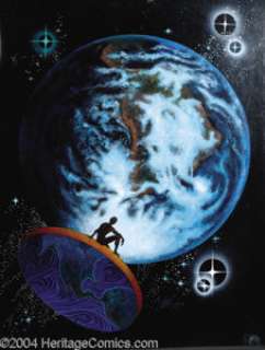 Kelly Freas - "Thinking Beyond the Edge" Book Cover Original Art (Agamemnon Press, 1993). Acrylic on - | Heritage