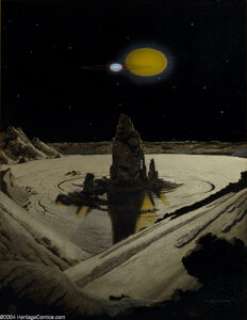 Chesley K. Bonestell - "Double Star" Painting Original Art (undated). Born in San Francisco, Chesley - | Heritage