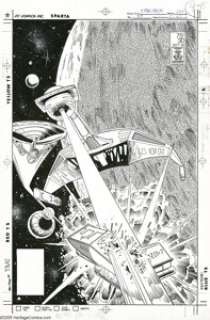 Joe Brozowski and Bob Smith - Star Trek #30 Cover Original Art (DC, 1986). A most annoyed Klingon warship -