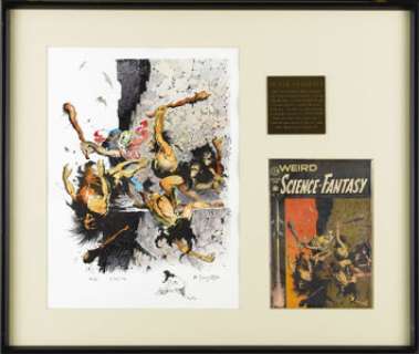Frank Frazetta - Buck Rogers Hand Colored Limited Edition Print #20/50, Remarqued With an Original Nude Sketch -