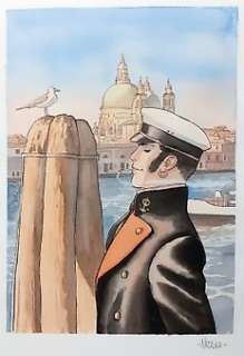 Nizzoli, Marco - 1 Original colour drawing - Tribute to Corto Maltese | Catawiki