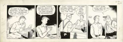 Frank King - Gasoline Alley Daily Comic Strip Original Art, dated 7-5-49 (The Chicago Tribune, 1949).  Skeezix -
