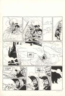 Matthieu Bonhomme - Planche originale n°42 en trois partie, traces de correcteur blanc. Sélection "Classiques de la BD" - La Bête - Le Marquis d‘Anaon