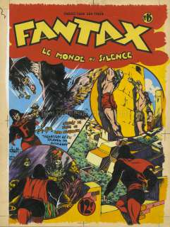 Roc Bob et Chott - Couverture originale de Fantax n°15 Le Monde du Silence aux éditions Pierre Mouchot en 1947