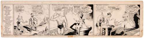DICK CALKINS AUTOGRAPHED BUCK ROGERS 1936 DAILY COMIC STRIP ORIGINAL ART. | Hake’s