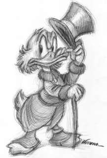 Joan Vizcarra - Uncle Scrooge - Original Drawing - Pencil Art - Hand Signed | Catawiki